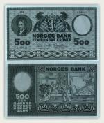 Нильс Хенрик Абель. Норвегия. 500 крон (1948)